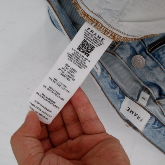 frame jean shorts womens 29 11" le vintage bermuda destroyed cotton blend frayed - Picture 9 of 9